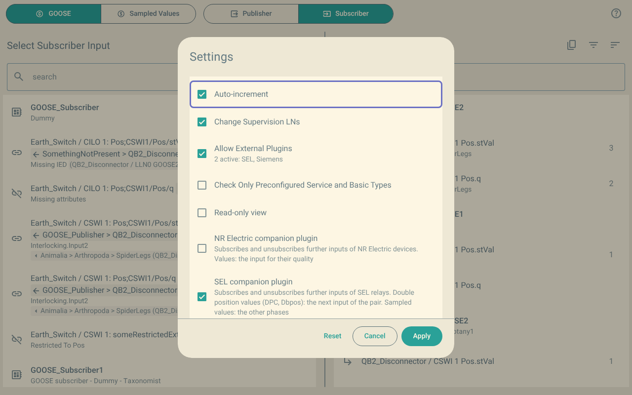 The Settings menu. Allow External Plugins shows 2 active: SEL